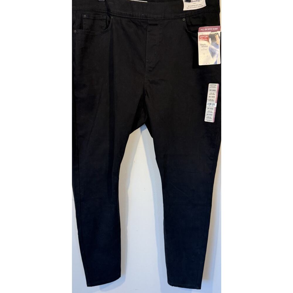 Signature Levi Strauss Black Pull On Skinny Jeans Stretch NW